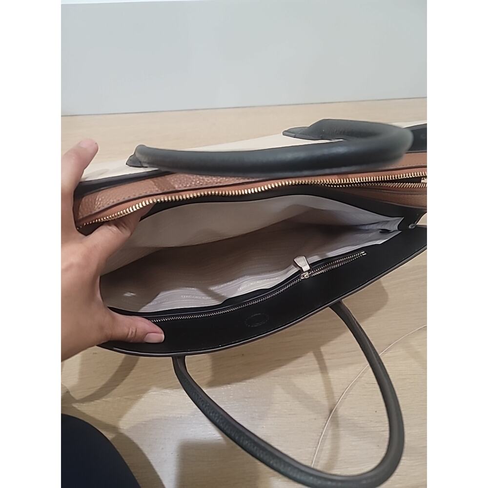 Kate Spade Knott Large Cream Tan Leather Laptop Work Commuter Bag Travel School - Picture 12 of 14